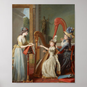 Harfenunterricht von Madame De Genlis Poster