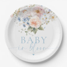 Hargove Blue Floral Baby in Bloom Baby Dusche