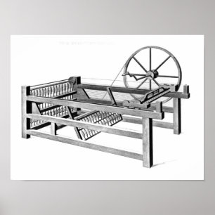 Hargreaves's Spinning Jenny, graviert von Poster