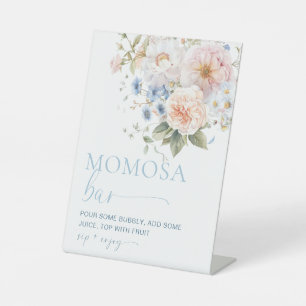 Hargrove Blaues Florales Baby-Shower-Momosa-Bar-Sc Sockelschild