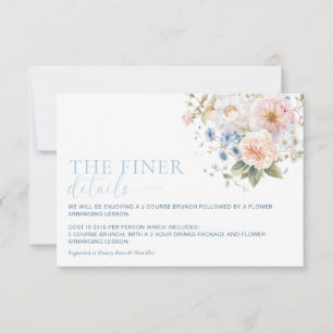 Hargrove Blue Floral Baby Shower Detailkarte Einladung