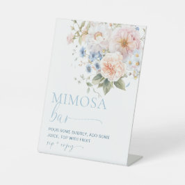 Hargrove Blue Floral MImosa Bar Sign Sockelschild