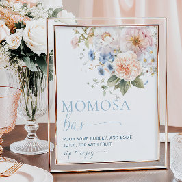 Hargrove Blue Floral Momosa Bar Poster