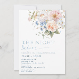 Hargrove Blue Floral Probe Dinner Einladung