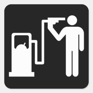 Harikari an der Pumpe Quadratischer Aufkleber