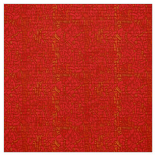 Haring-Inspiriertes Mosaik Rot Stoff
