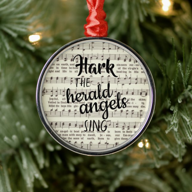 Hark, die Herald Angels Sing Metal Ornament Aus Metall (Baum)