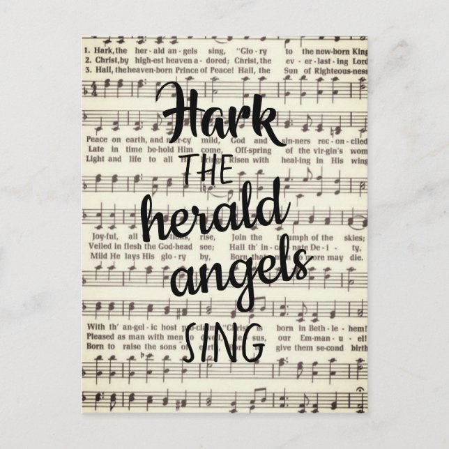 Hark, die Herald Angels Sing Postkarte (Vorderseite)