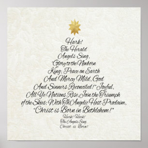 Hark the Herald Angels Sing Christmas Tree Poster