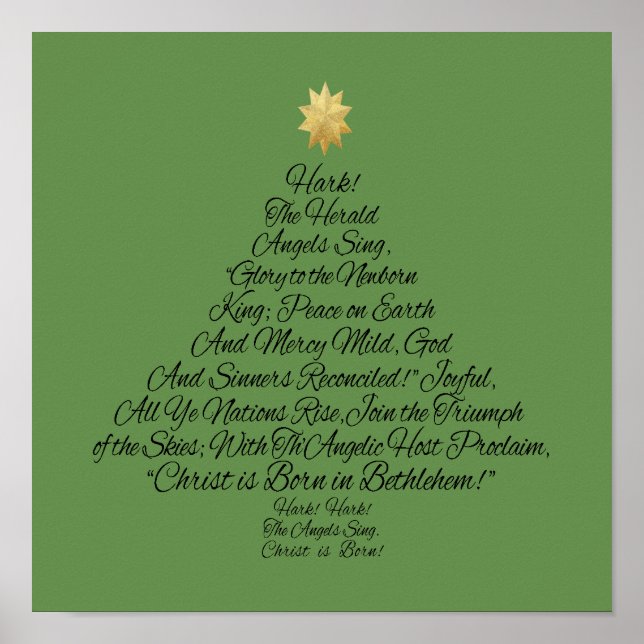Hark the Herald Angels Sing Christmas Tree Poster (Vorne)