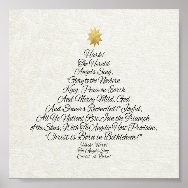 Hark the Herald Angels Sing Christmas Tree Poster (Vorne)