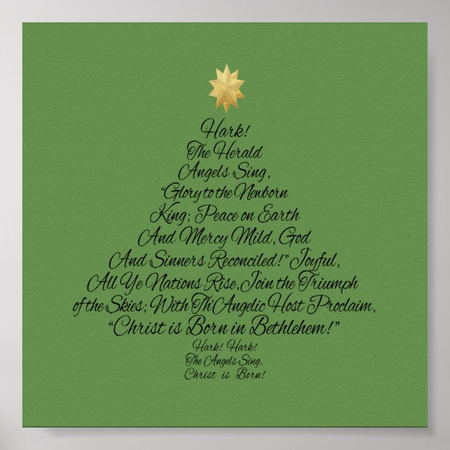 Hark the Herald Angels Sing Christmas Tree Poster (Vorne)