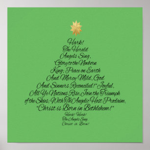Hark the Herald Angels Sing Christmas Tree Poster