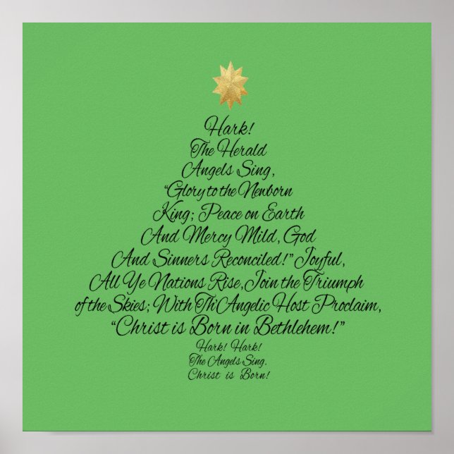 Hark the Herald Angels Sing Christmas Tree Poster (Vorne)