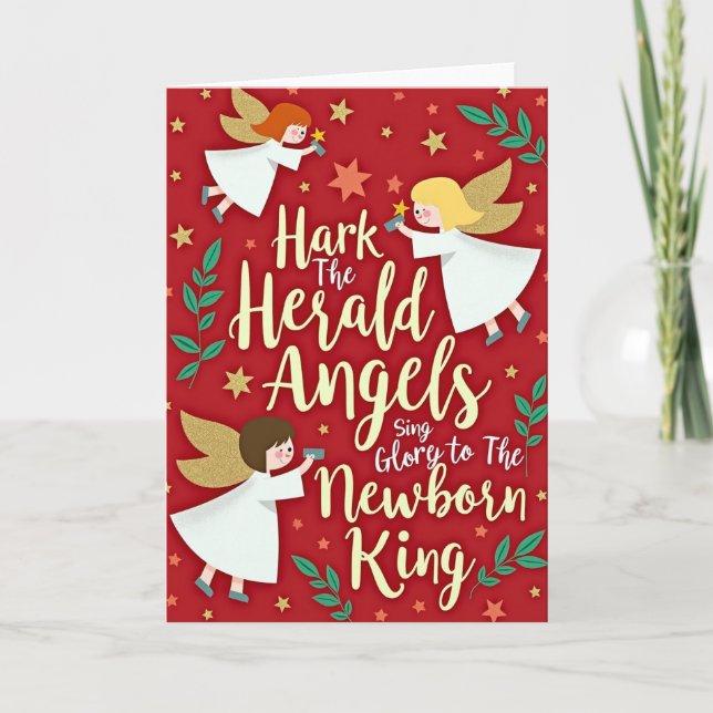 Hark The Herald Angels Sing Karte (Vorderseite)