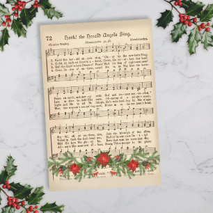 Hark the Herald Angels Sing Music Sheet Decoupage Seidenpapier