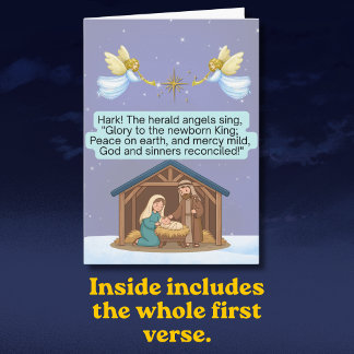 Hark The Herald Angels Sing Weihnachtslied Karte