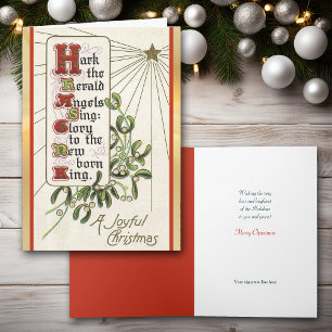 Hark the Herald Angels Vintage-Weihnachtsbild Feiertagskarte