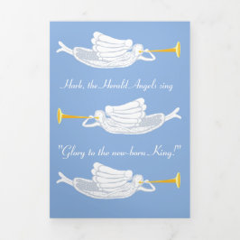 Hark the herald Engel singt Weihnachtskarte Dreifach Gefaltete Einladung