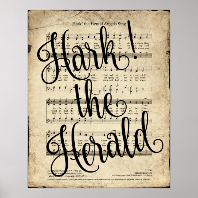 Hark the Herald Hymn Print Poster (Vorne)
