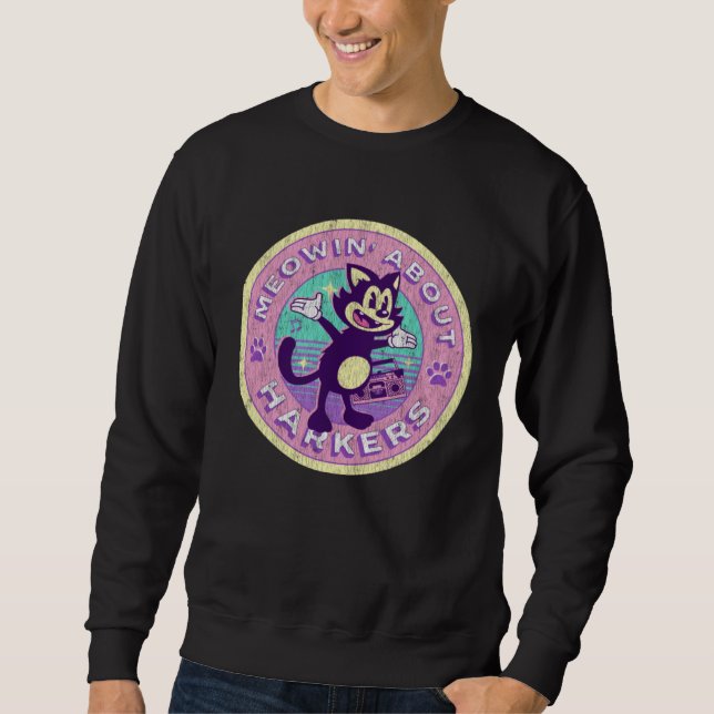 Harkers Island NC Meowin About Summertime Vacation Sweatshirt (Vorderseite)