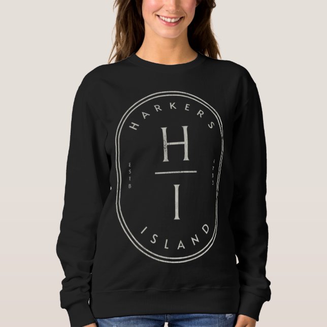 Harkers Island NC Summertime Vacationing Initials Sweatshirt (Vorderseite)