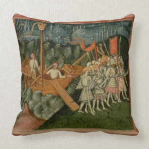 Harl 2278 f.98v die Ankunft von König Sweyn und Kissen