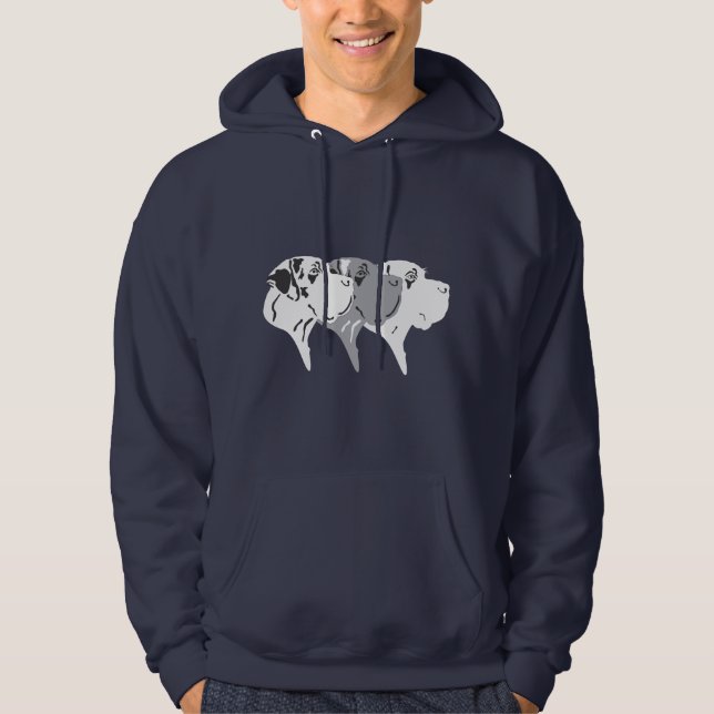 Harle Merle White Great Danes Hoodie (Vorderseite)