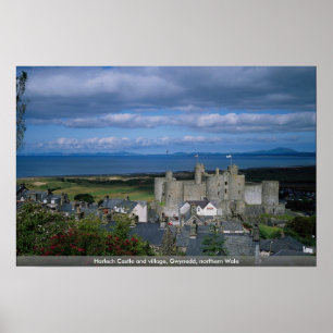 Harlech Schloss und Dorf, Gwynedd, NordWale Poster