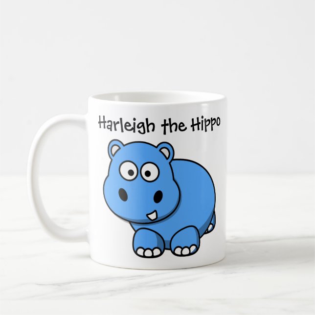 Harleigh the Hippo Custom Cartoon Children's Tasse (Links)