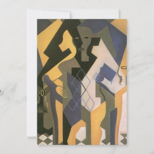 Harlekin an einem Tisch von Juan Gris, Vintage Kub Einladung