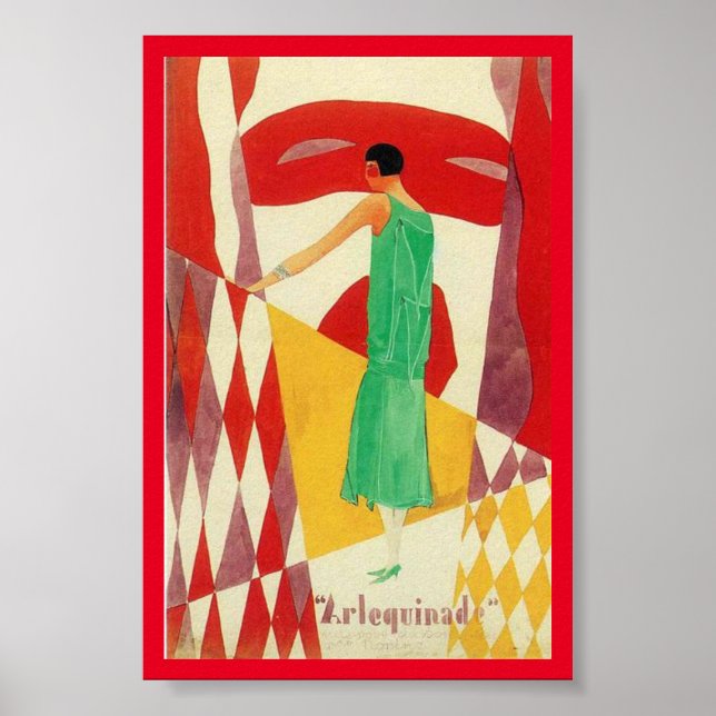 Harlekin Art Deco  Poster (Vorne)