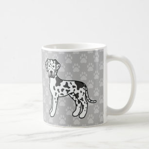 Harlekin Cartoon Dogge Great Danes auf Grau Tasse