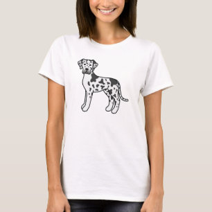 Harlekin-Comic-Dog Deutsche Dogge T-Shirt