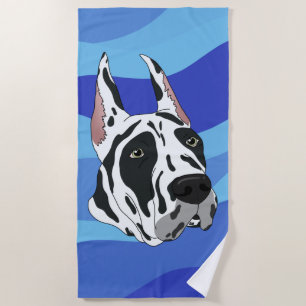 Harlekin Deutsche Dogge Strandtuch