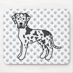 Harlekin Deutsche Dogge Süßer Cartoon-Hund Mousepad