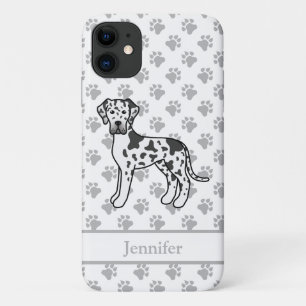 Harlekin Deutsche Dogge Süßer Cartoon-Hund & Name Case-Mate iPhone Hülle