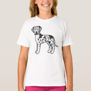 Harlekin Deutsche Dogge Süßer Cartoon-Hund T-Shirt