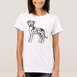 Harlekin Deutsche Dogge Süßer Cartoon-Hund T-Shirt