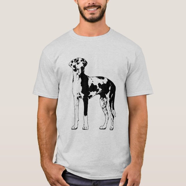 Harlekin-Deutsche Dogge T-Shirt (Vorderseite)