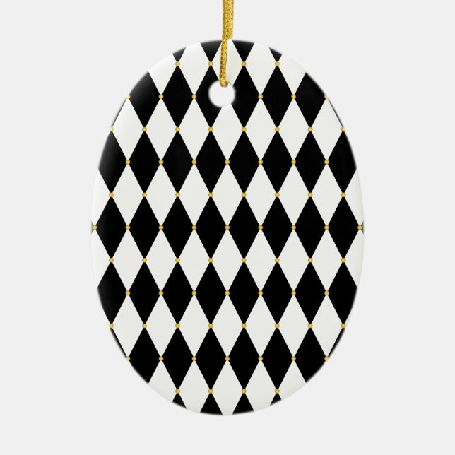 Harlekin-Diamant-Muster Keramikornament (Vorne)