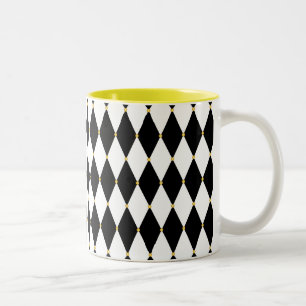 Harlekin-Diamant-Muster Zweifarbige Tasse