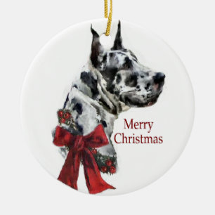 Harlekin-Dogge-Weihnachtsgeschenk-Verzierung Keramik Ornament