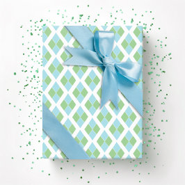 Harlekin-Gitter in Grün und Aqua Geschenkpapier