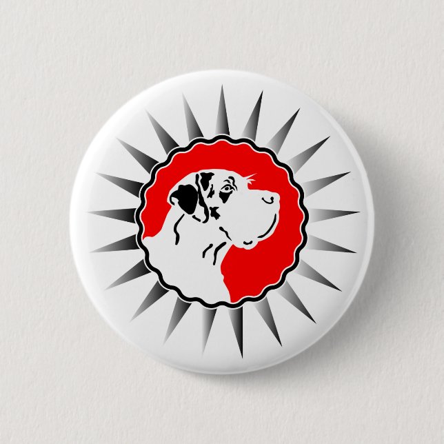 Harlekin Great Dane Button (Vorderseite)