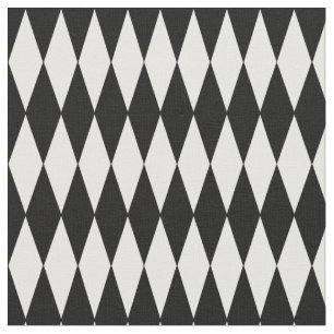 Harlekin-große Schwarzweiss-Diamanten Stoff