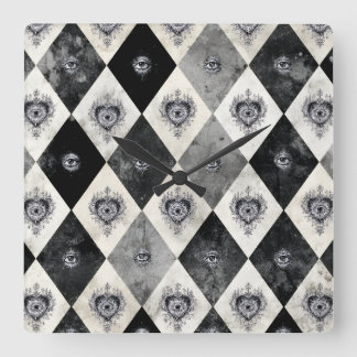Harlekin mit All-Seeings Eyes Wanduhr