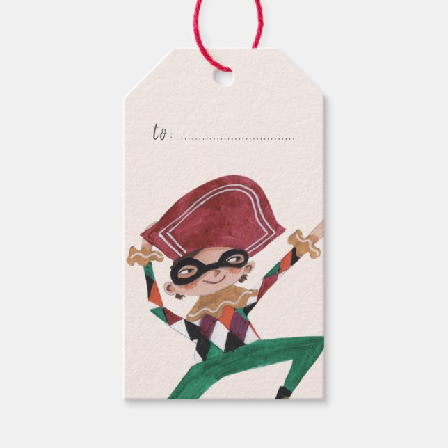 Harlekin | Nussknacker | Geschenkanhänger (Vorderseite)