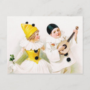 Harlekin-Paar Postkarte