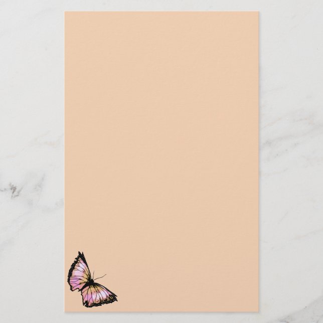 "Harlekin" (Pfirsich-Schmetterling) Briefpapier (Vorderseite)